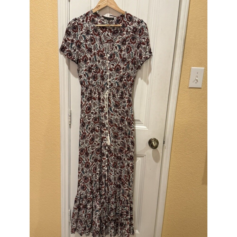 Caroline Morgan Women's Floral Boho Maxi Long Dress SIZE M - Picture 3 of 13